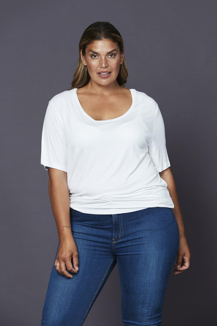 plus size white tee