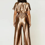 Helena Cap Sleeve Jumpsuit Gold