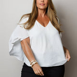 Panama Blouse White - Embody Women